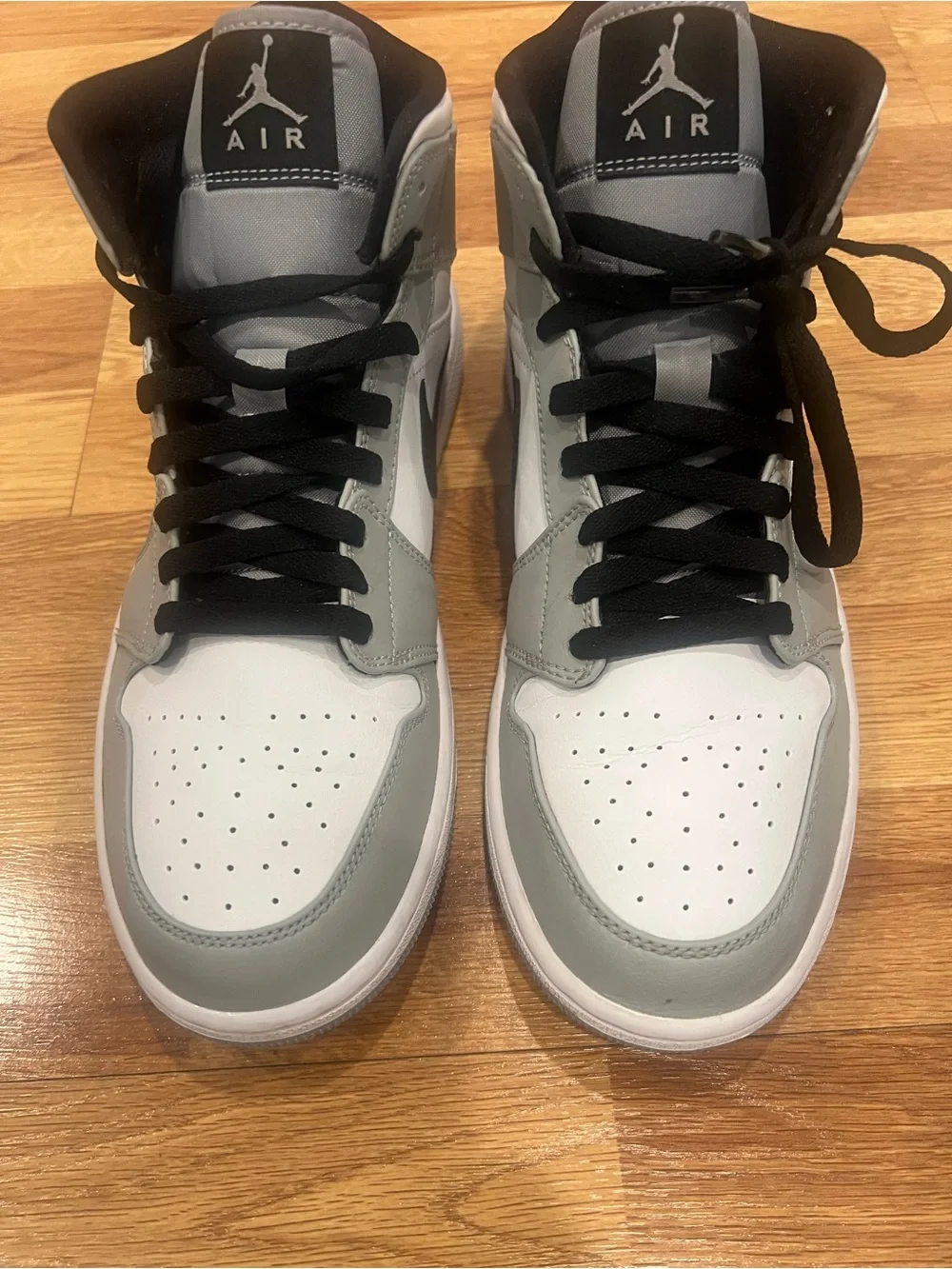 Jordan High-Top Sneakers - White & Gray with Black Accents